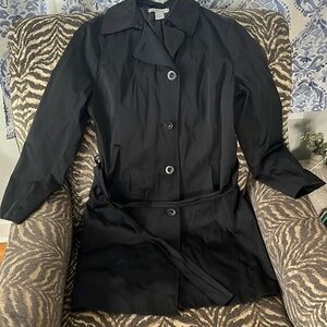 Womens lg black dressbarn trench coat